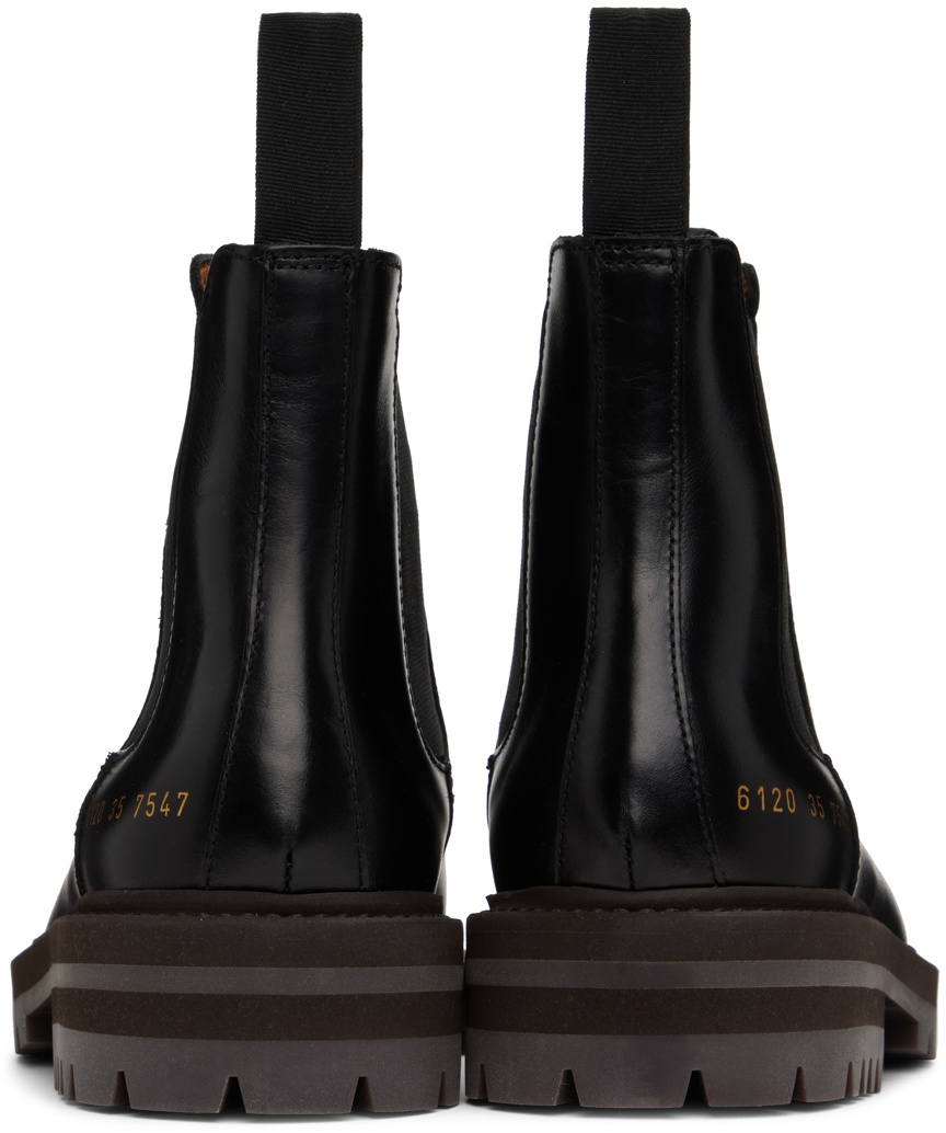 Common Projects Black Grained Chelsea Boots
