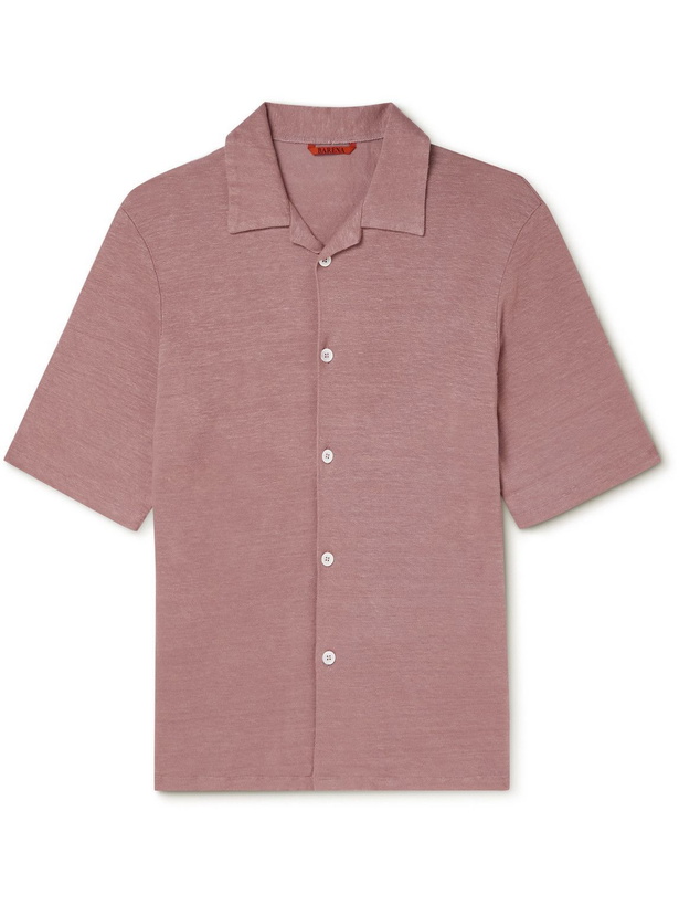 Photo: Barena - Solana Carlino Camp-Collar Linen Shirt - Pink