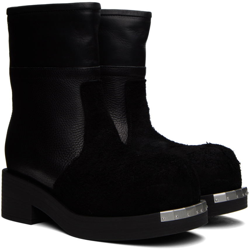 MM6 Maison Margiela Black Biker Ankle Boots MM6 Maison Margiela