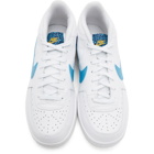 Nike White and Blue Sky Force 3/4 Sneakers