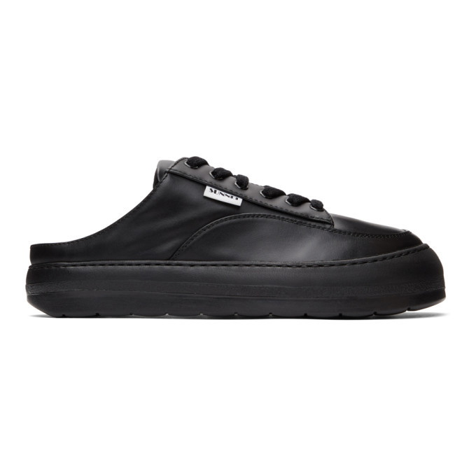 Photo: Sunnei Black Leather Dreamy Slip-On Sneakers