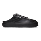 Sunnei Black Leather Dreamy Slip-On Sneakers