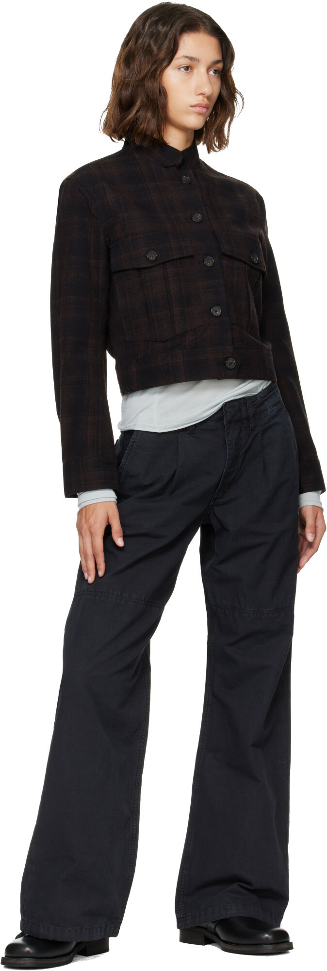 JEANERICA Brown Lee Check Jacket