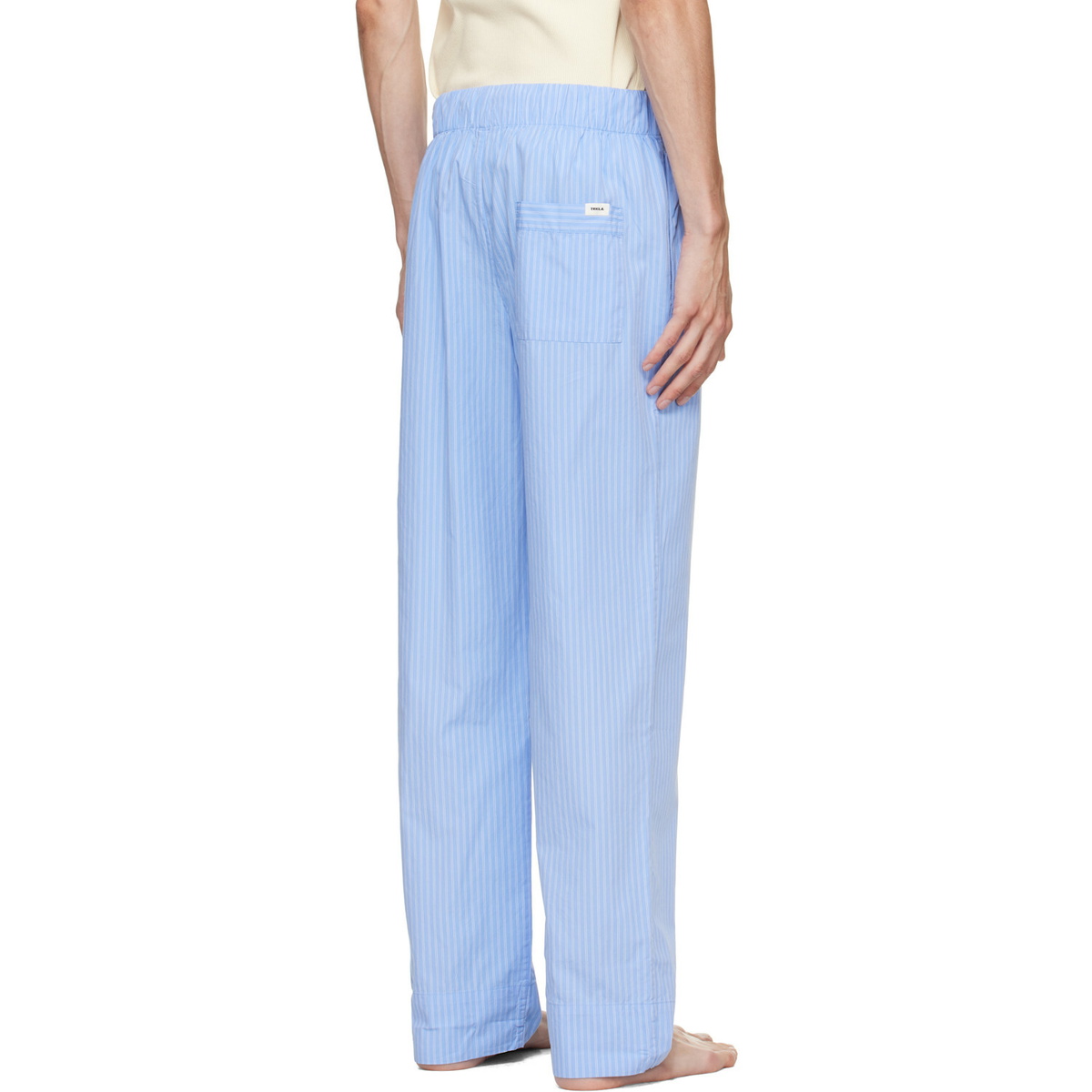 Tekla Blue Poplin Pyjama Pants