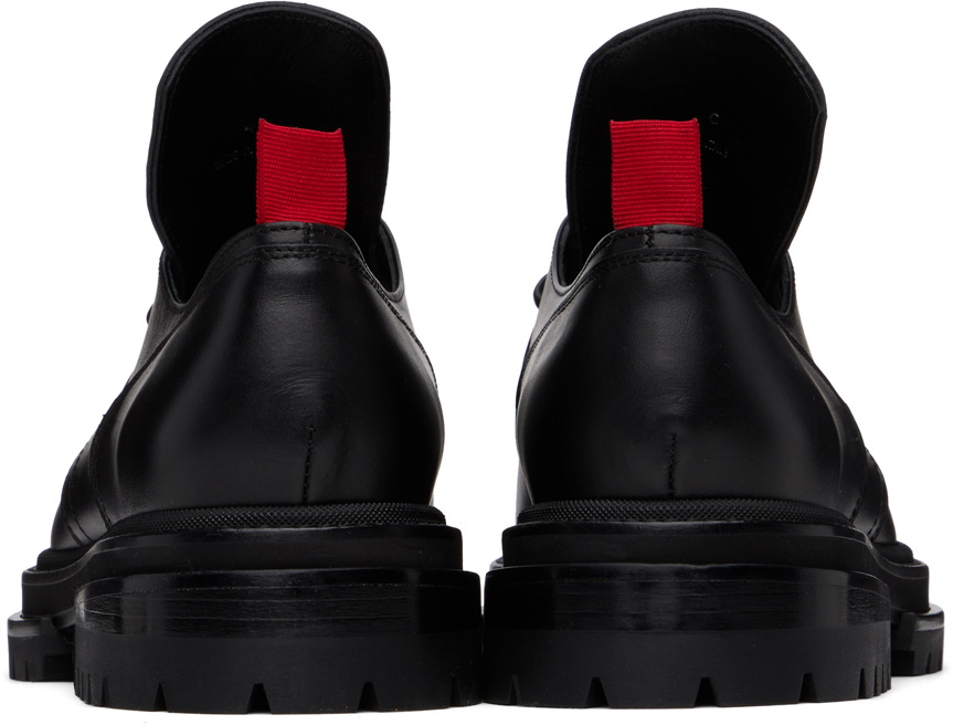 424 Black Extended Tongue Oxfords