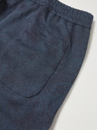 Etro - Straight-Leg Paisley-Print Cotton-Blend Drawstring Trousers - Blue