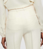 Chloé High-rise silk and wool flared pants