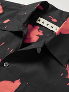 Marni - Convertible-Collar Printed Cotton-Poplin Shirt - Black