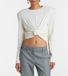 Magda Butrym Cropped cotton-blend jersey top