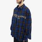 MASTERMIND WORLD Men's Oversized Plaid Shirt in Blue