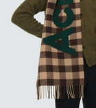 Acne Studios Logo checked wool-blend scarf