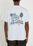 Club 1984 Welcome To Vegas Printed Cotton T-shirt White