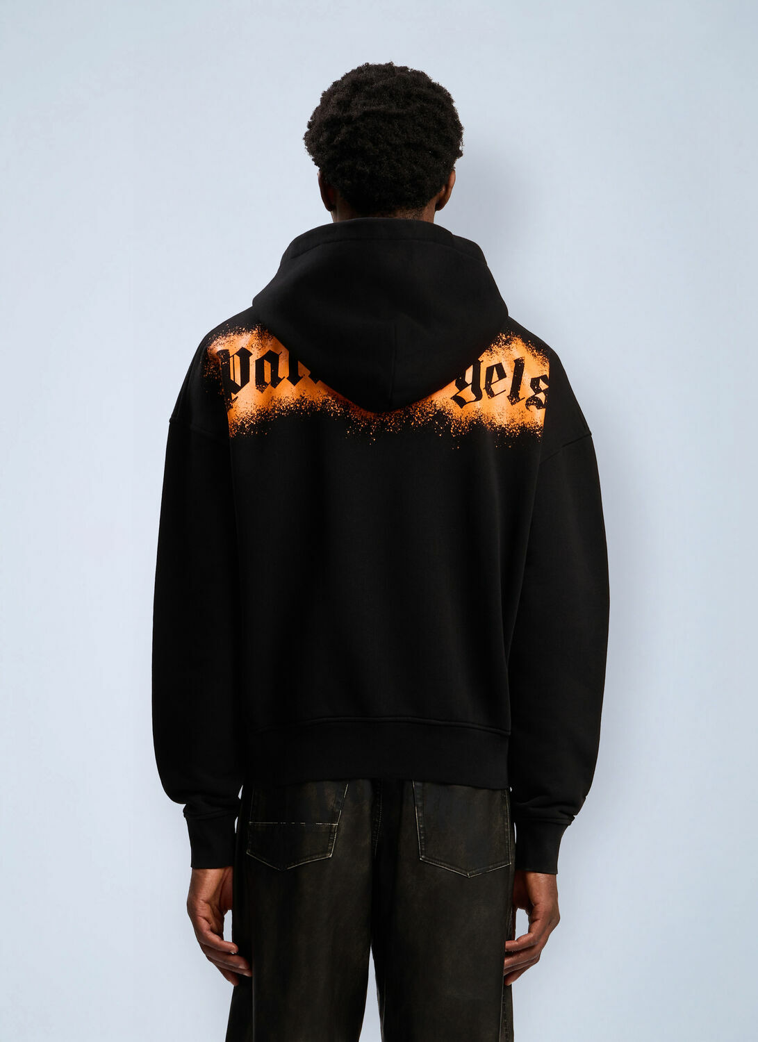 Palm Angels Spray Bear Loose Hooded Sweatshirt