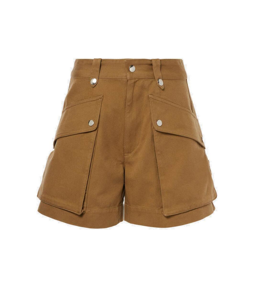 【送料&関税込】Marant Atoile katja Brown Cotton Shorts Isabel Marant Etoile 'katja' cotton shorts featuring pleats