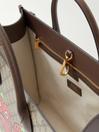 GUCCI - Printed Monogrammed Coated-Canvas and Leather Tote Bag