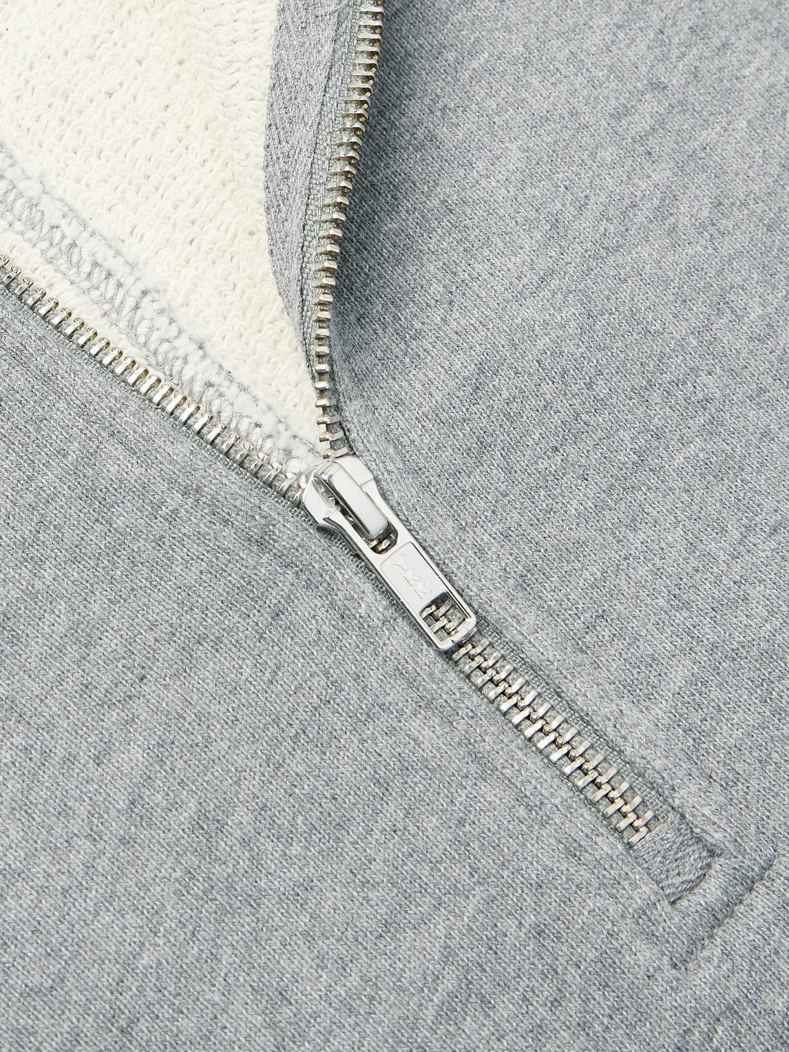AGOLDE - Idris Cotton-Jersey Half-Zip Sweatshirt - Gray