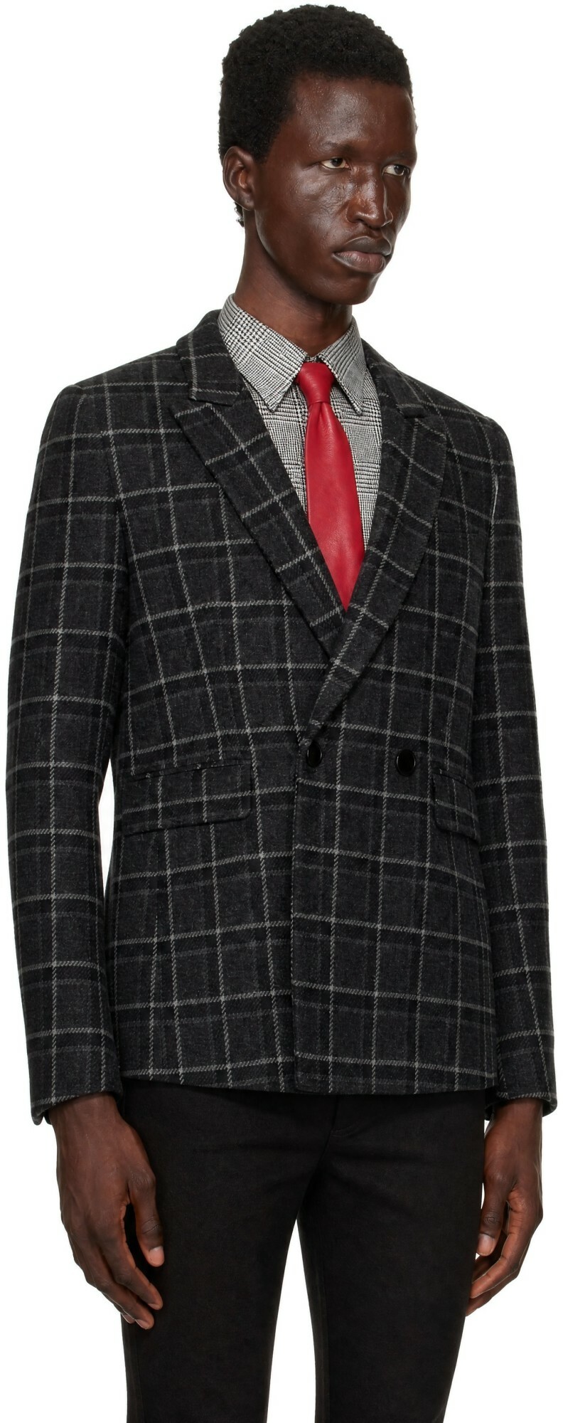 Ernest W. Baker Gray Double Breasted Blazer