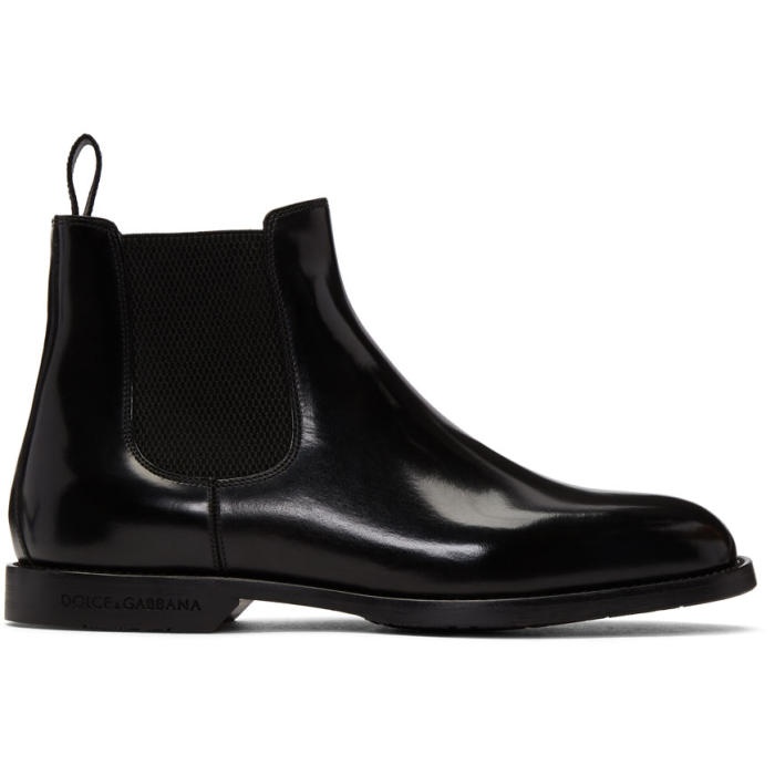 Photo: Dolce and Gabbana Black Leather Chelsea Boots