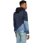 Greg Lauren Navy Stripe Denim 50/50 Prep Blazer