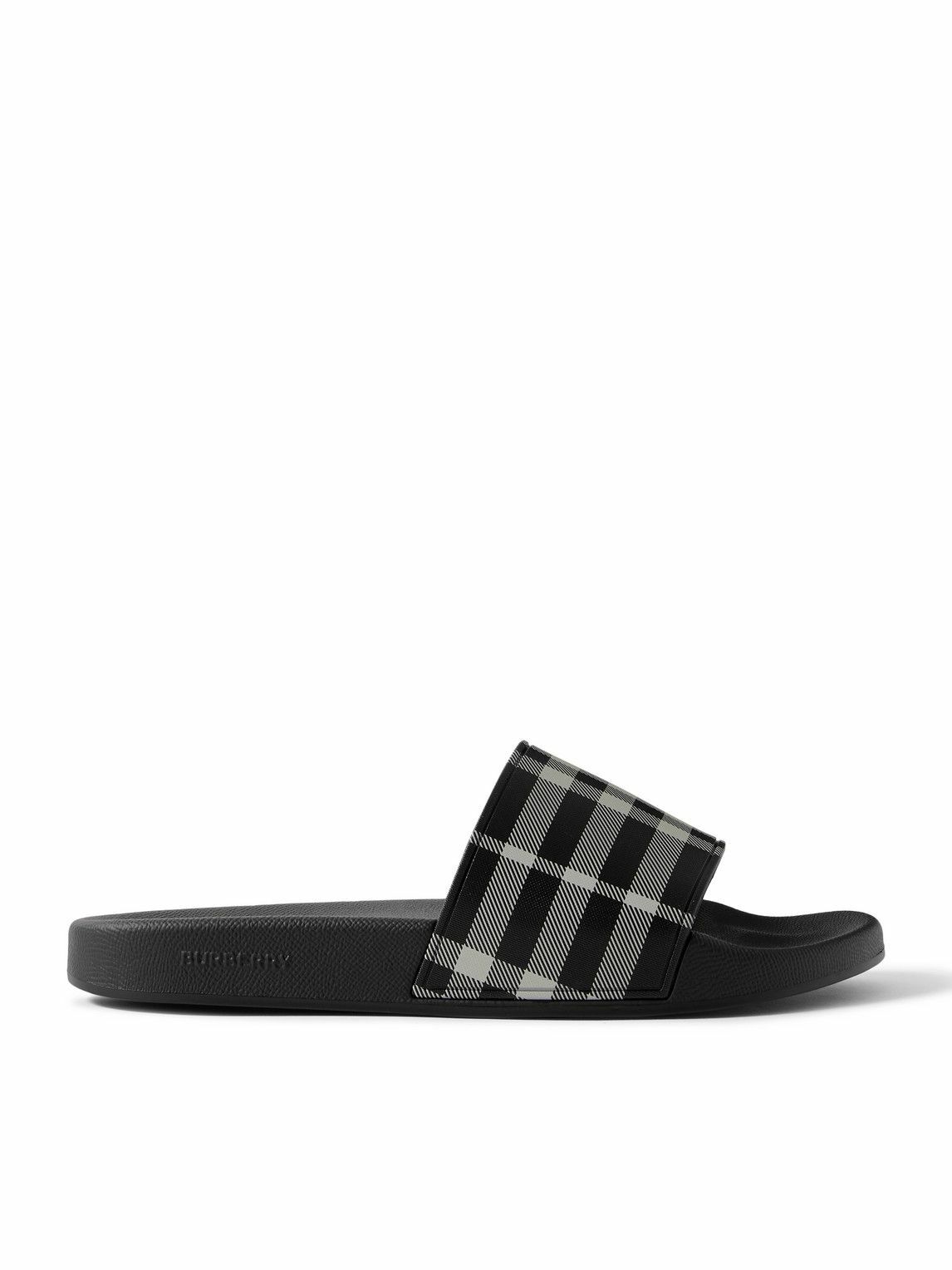 Burberry Gray Check Rubber Stingray Clogs Burberry