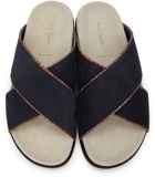Paul Smith Navy Suede Pax Sandals