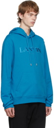 Lanvin Blue Embroidered Logo Hoodie