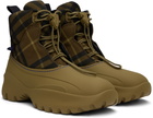 Burberry Khaki Check Scoot Trek Boots