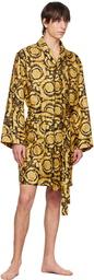 Versace Underwear Black & Gold Barocco Robe