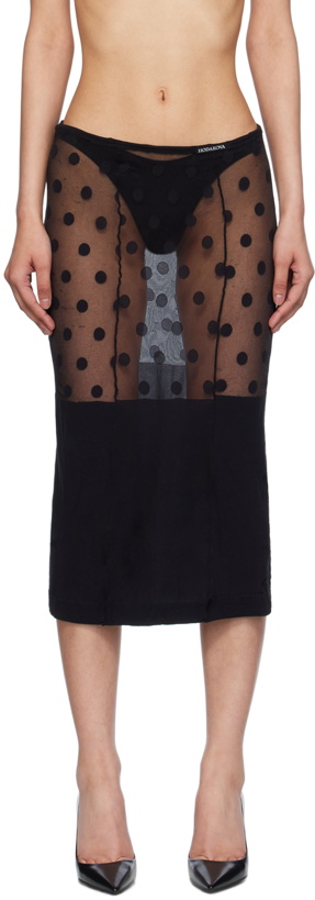 Photo: HODAKOVA Black Stocking Polka Midi Skirt