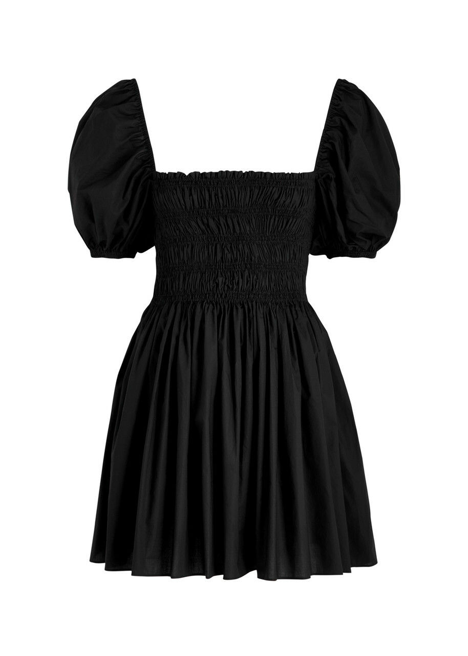Matteau Smocked Cotton Mini Dress Black Matteau Matteau Smocked Cotton Mini Dress Black Matteau