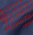MAISON MARGIELA - Oversized Logo-Embroidered Loopback Cotton-Jersey Hoodie - Blue