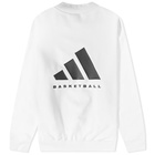 Adidas Men's Basketball Back Logo Crew Sweat in Cloud White