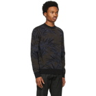 ermenegildo zegna couture Black and Blue Silk Graphic Sweater