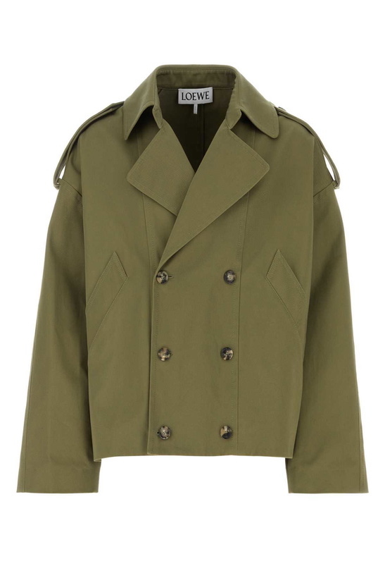 Photo: Loewe Green Cotton Trench Coat
