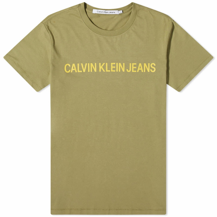Photo: Calvin Klein Men's Institutional Logo T-Shirt in Faded Olive