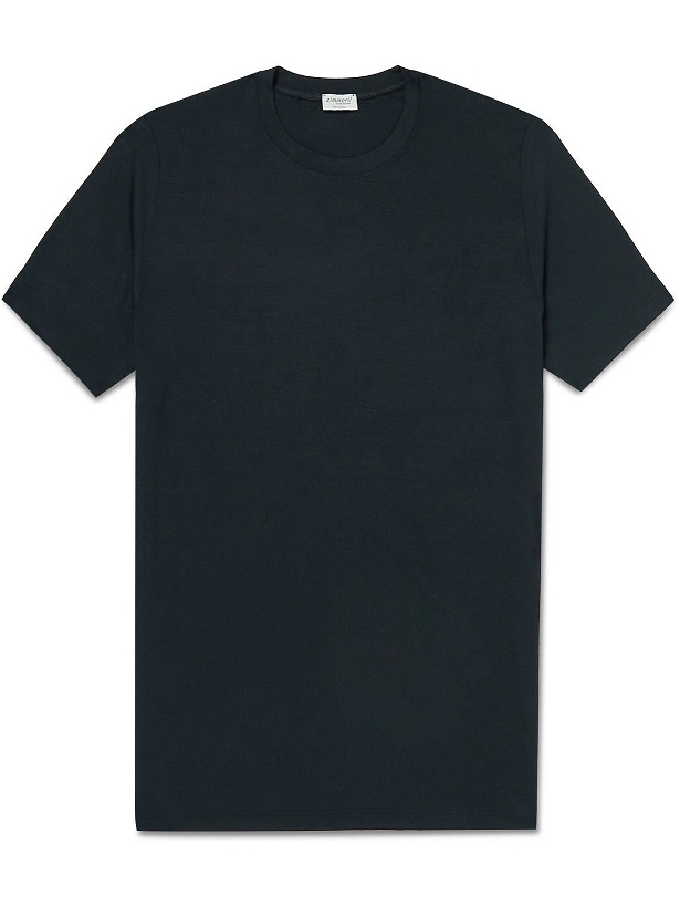 Photo: Zimmerli - Pureness Slim-Fit Stretch-Micro Modal T-Shirt - Blue