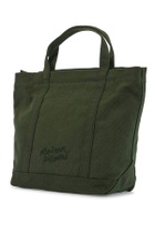 MAISON KITSUNE small tote bag in ranger green cotton with embroidered fox logo Green