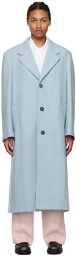 AMI Alexandre Mattiussi Blue Oversized Coat