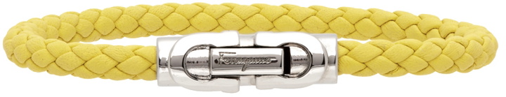 Photo: Salvatore Ferragamo Yellow Leather Gancini Bracelet