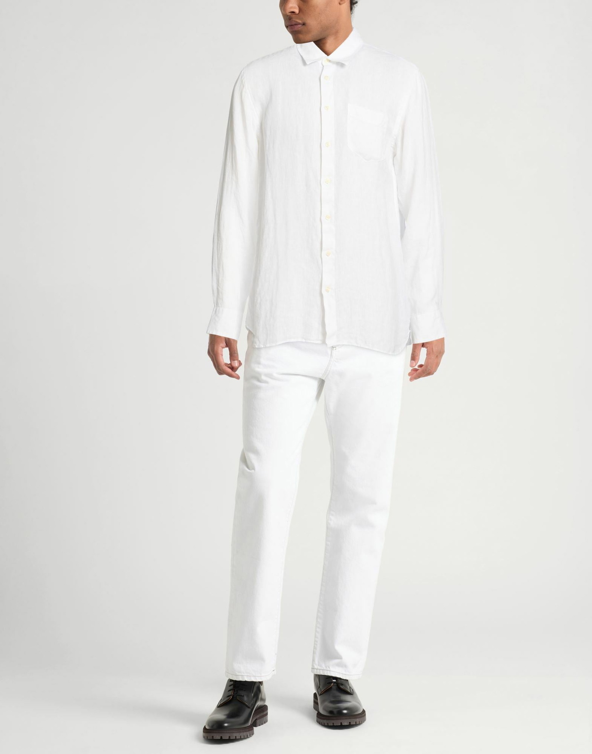 120% Lino Mens Shirt in White
