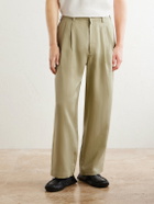ssstein - Wide-Leg Pleated Linen Trousers - Neutrals