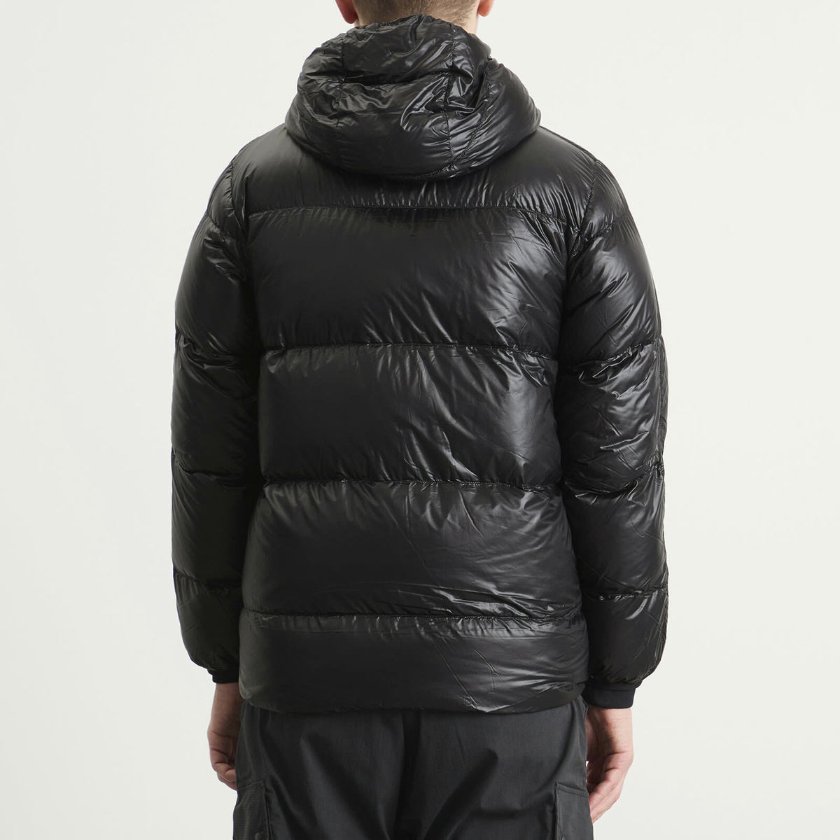 NANGA Men's Mountain Lodge Down Hooded Jacket in Black