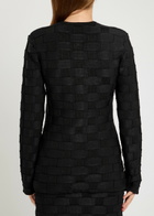 Tove Uma Checked Knit Cardigan Black
