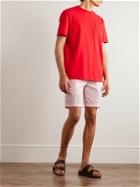 Save Khaki United - Straight-Leg Striped Cotton-Seersucker Shorts - Pink