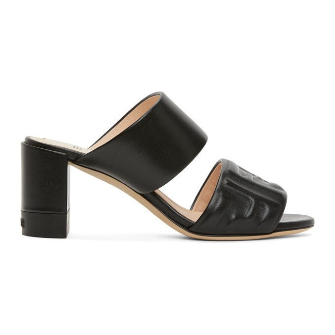 Fendi Black Forever Fendi Double Banded Sandals Fendi