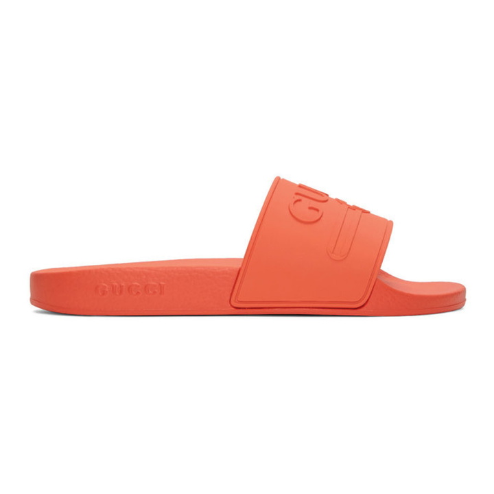 Photo: Gucci Orange Pursuit Pool Slides