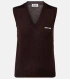 Miu Miu Logo virgin wool sweater vest