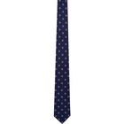 Brioni Navy Silk Micro Medallion Tie