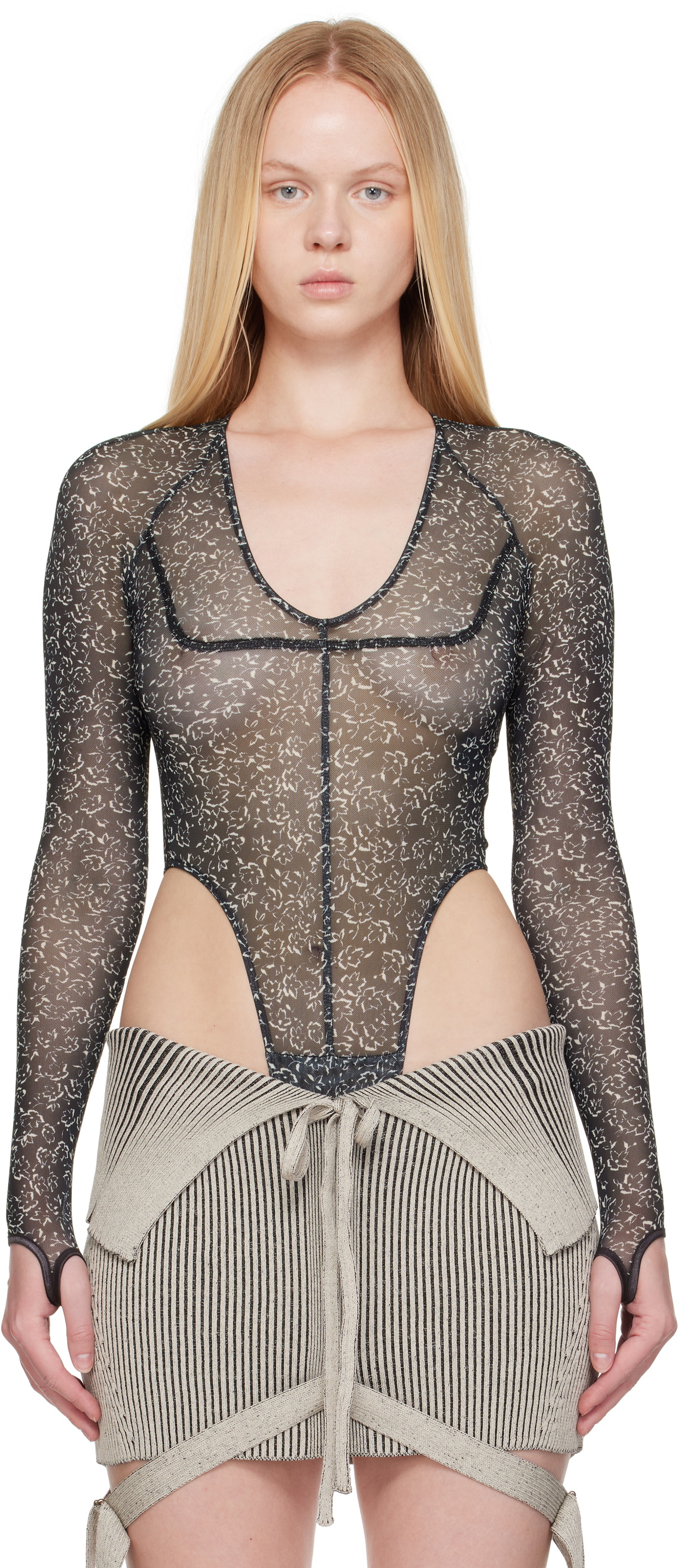 KNWLS Black Haze Bodysuit