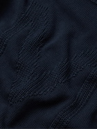 Moncler - Logo-Jacquard Cotton Sweater - Blue